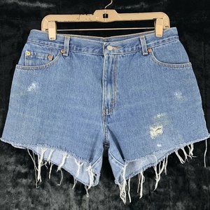 Levis 14 Shorts Distressed Jean Cut Offs Denim